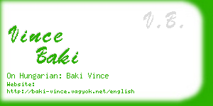 vince baki business card